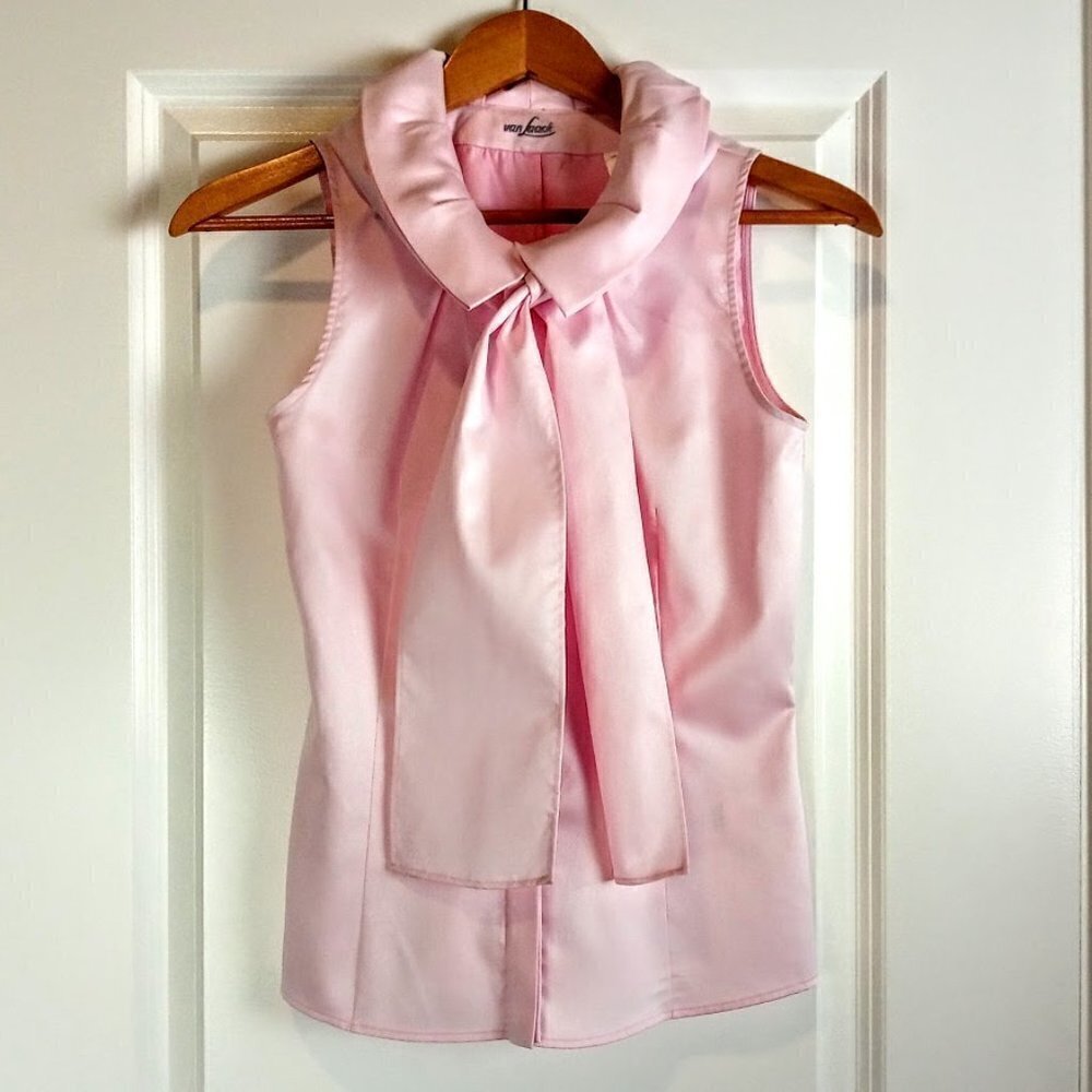 Van Laack Adrienn Pink Cotton Sleeveless Shirt NWT